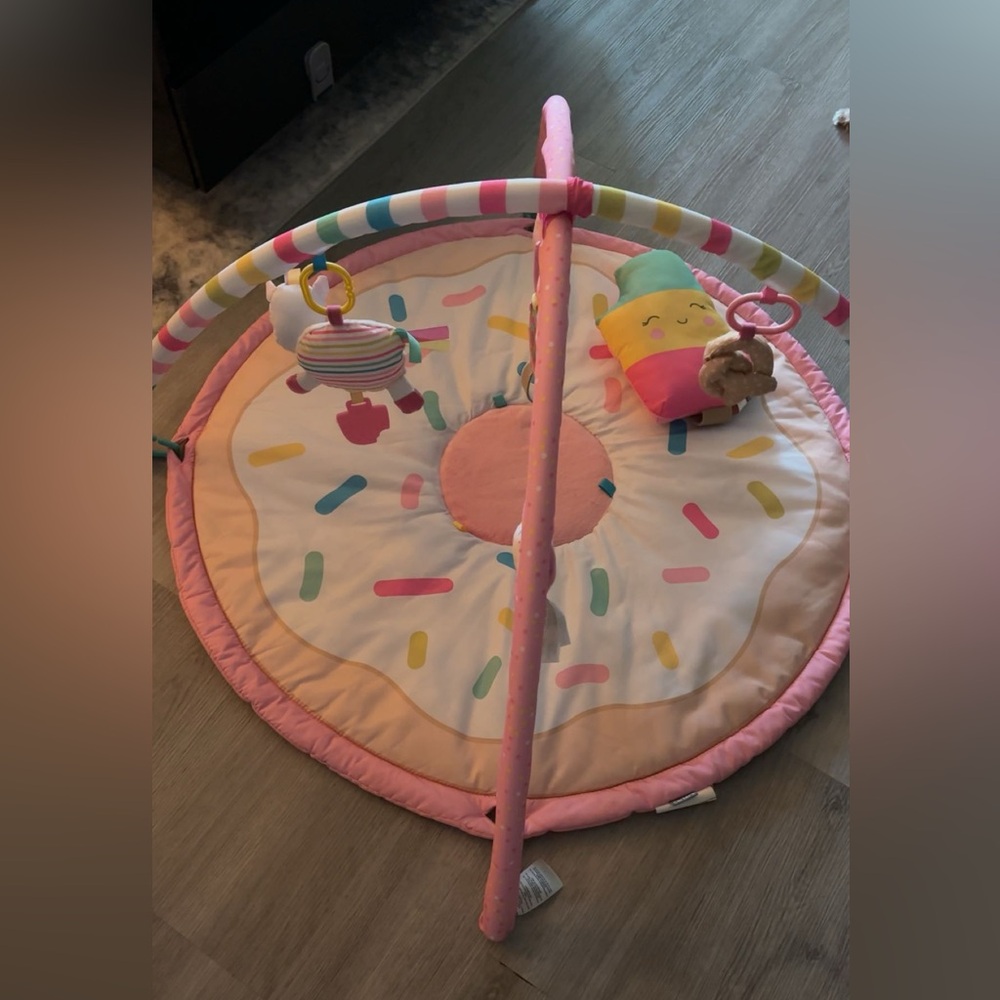 Pink Donut Baby Play Mat with Toys